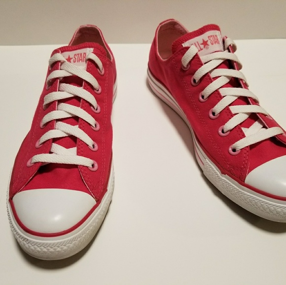 Converse Shoes - GORGEOUS unique CONVERSE PINK RED WHITE SIZE 10